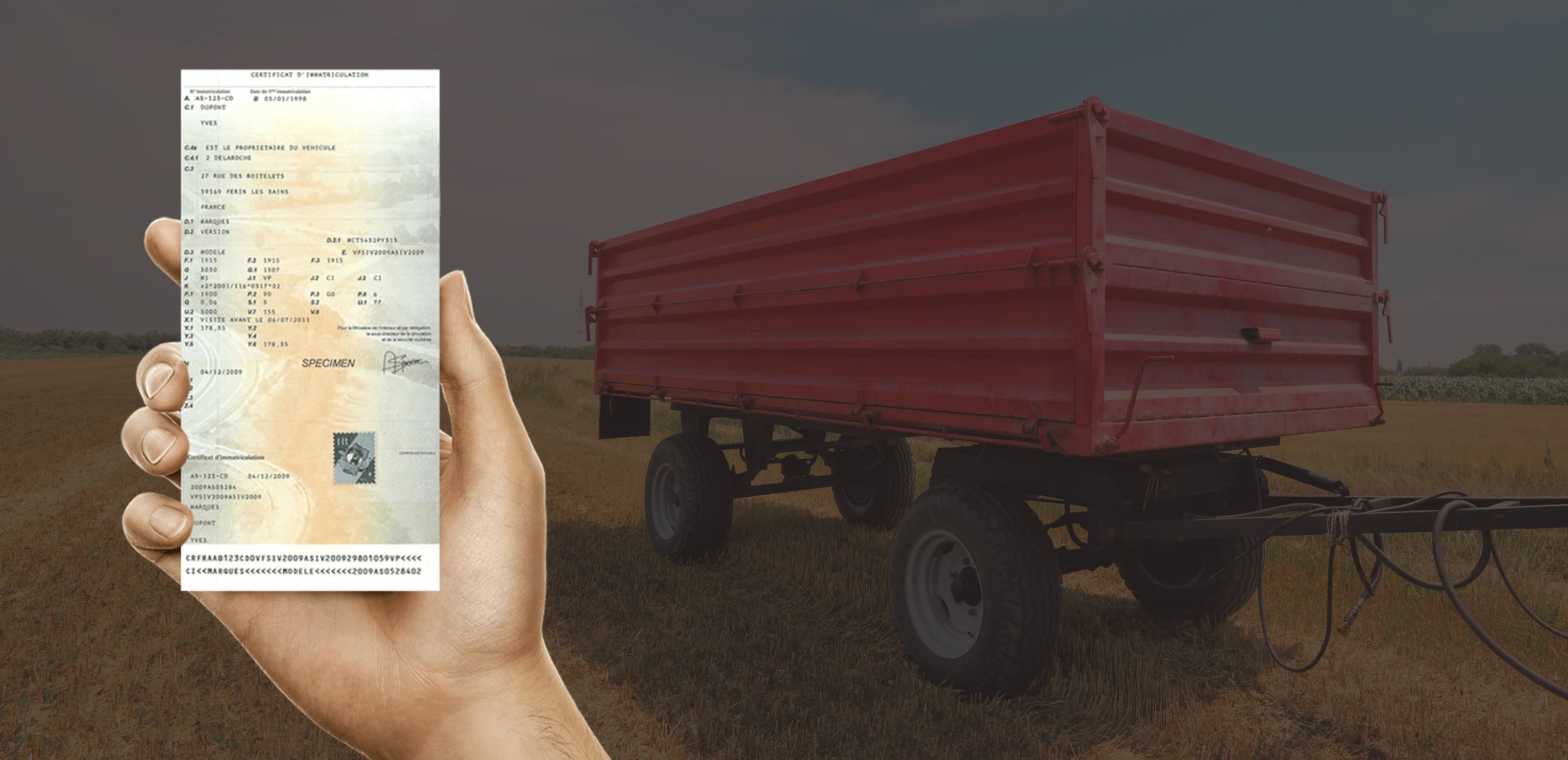 Obtenir la carte grise pour une remorque agricole démarches et
